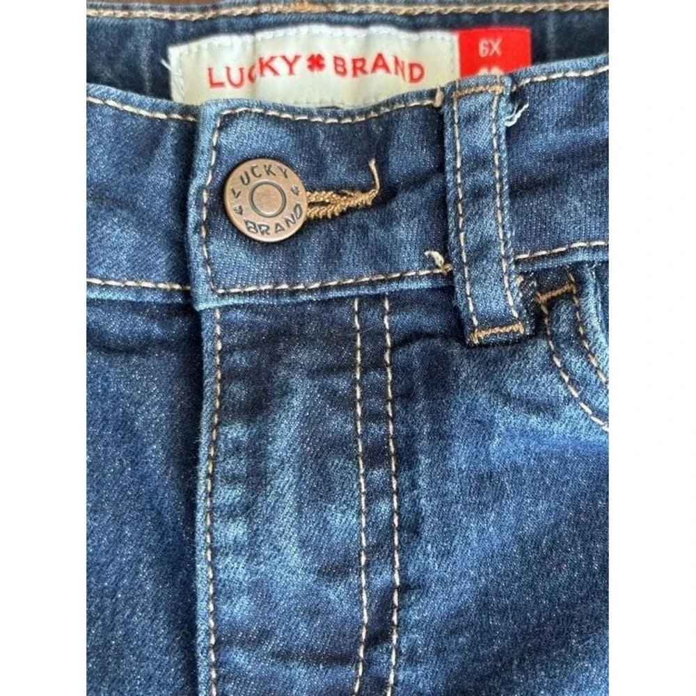 Lucky Brand Zoe Skinny Jeans‎ Girls 6X Dark Wash Excellent Stretch Denim